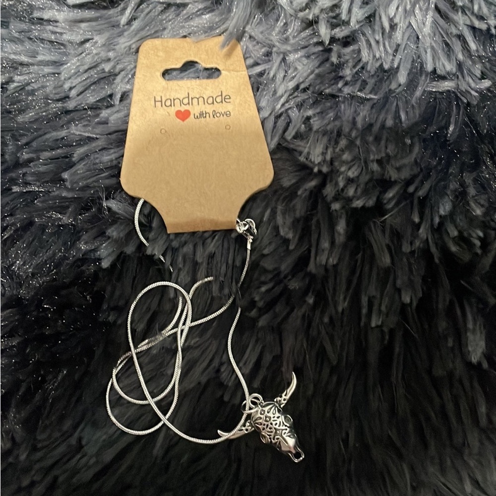 Bull skull necklace